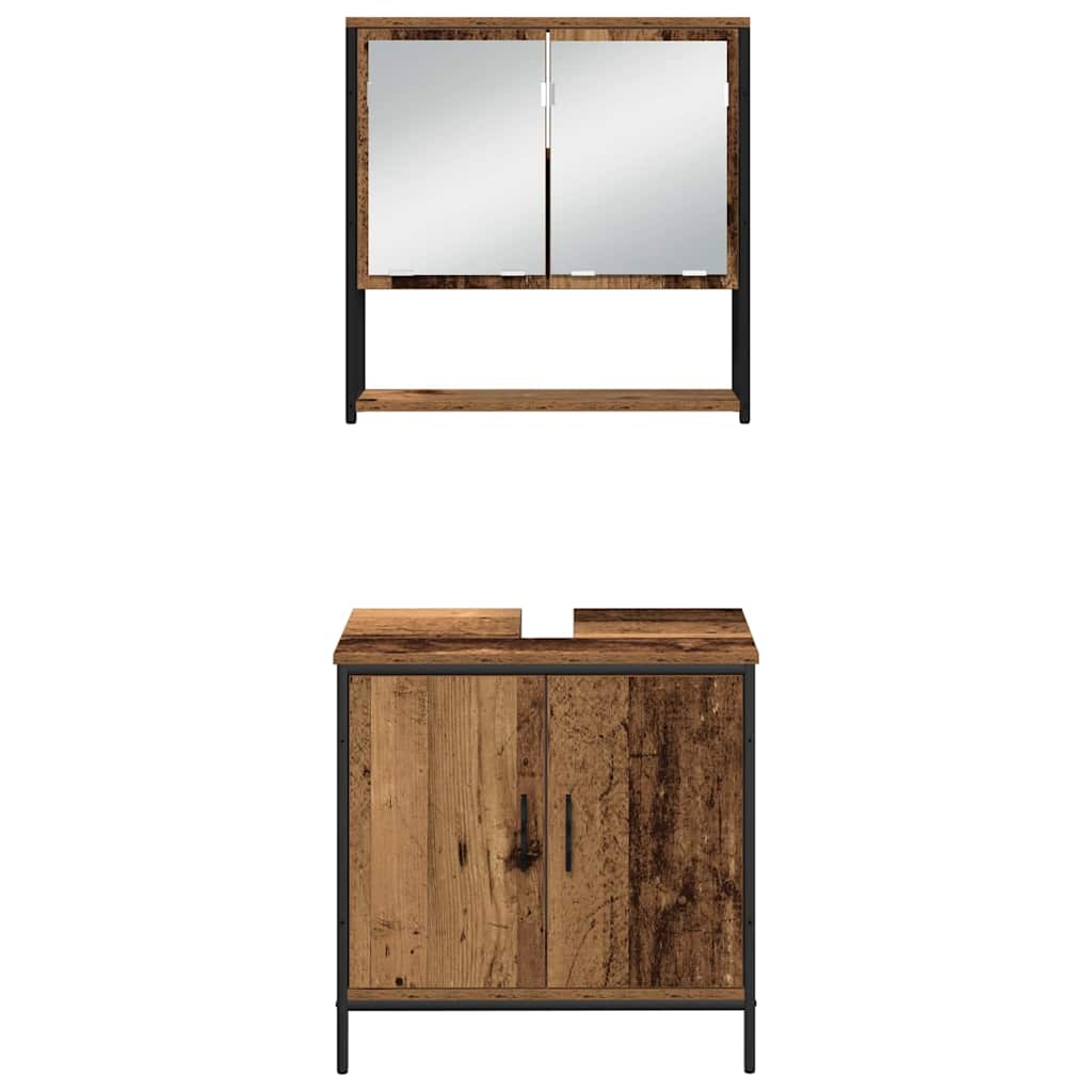Ensemble de mobilier de salle de bain 3 pièces Marron
