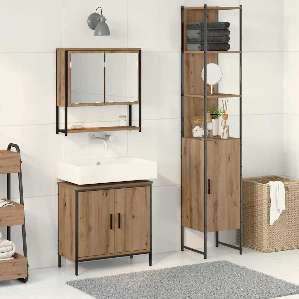 Ensemble de mobilier de salle de bain 3 pièces Marron - XIOS