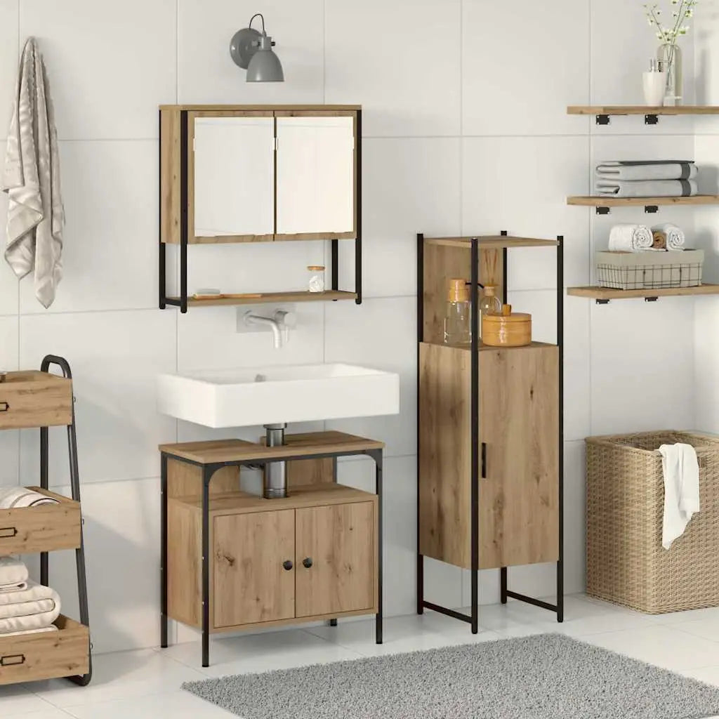 Ensemble de mobilier de salle de bain 3 pièces Marron - XIOS