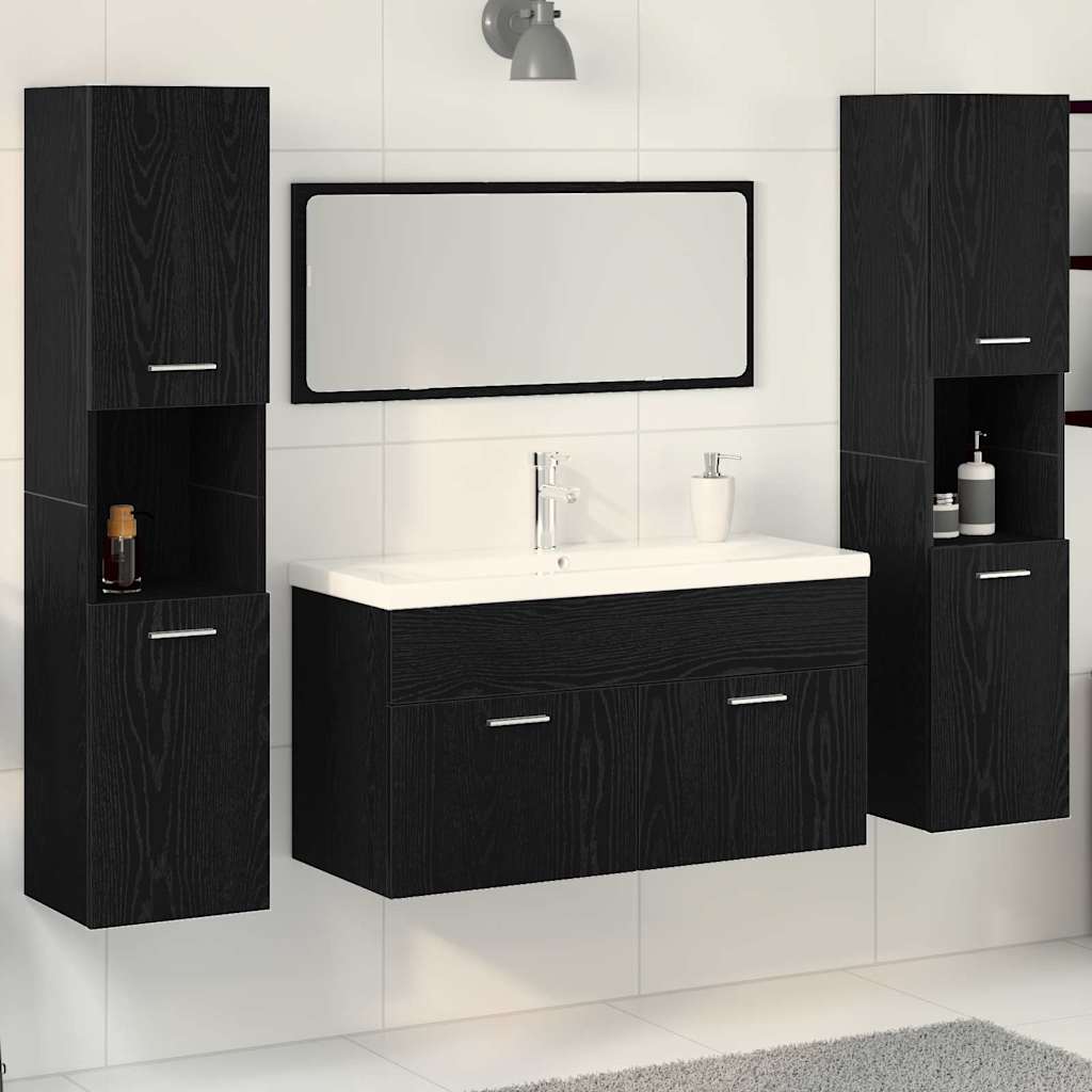 Ensemble de mobilier de salle de bain 4 pc Chêne noir