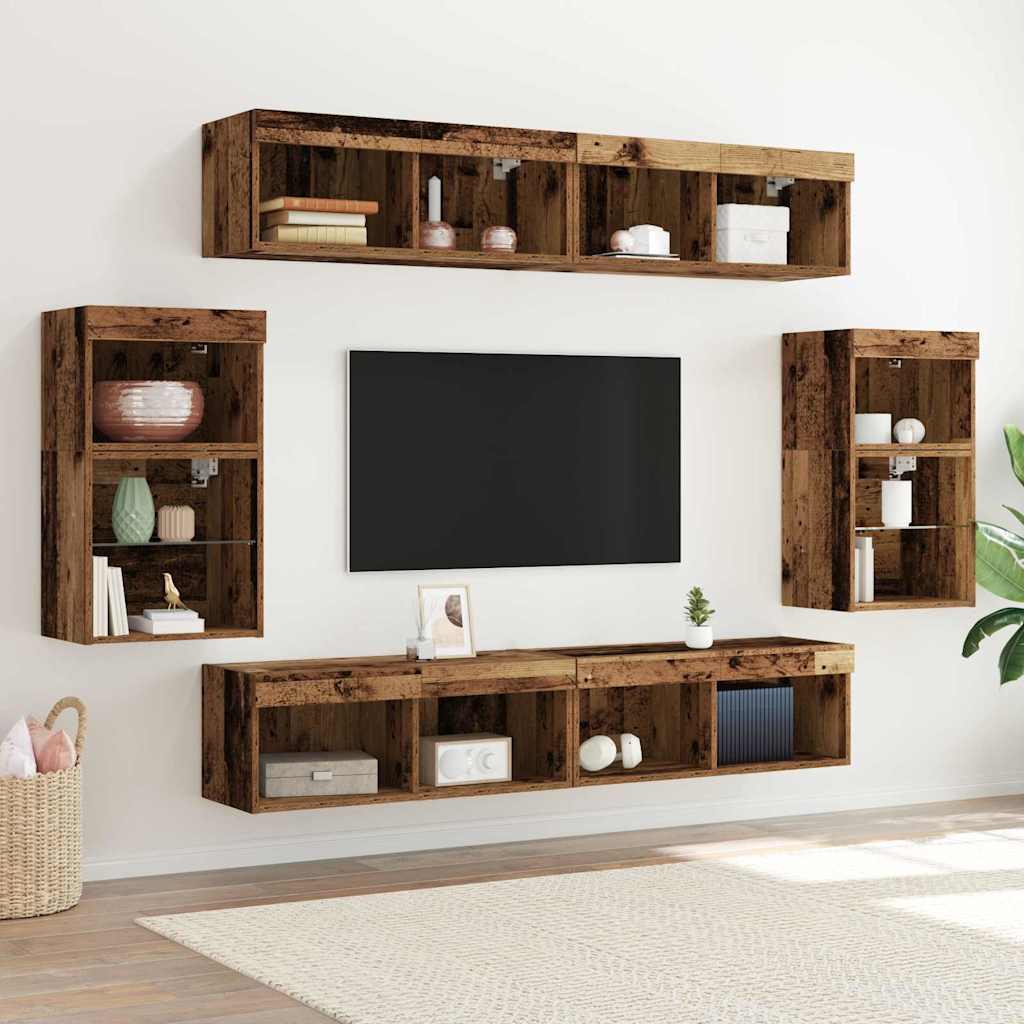 Ensemble meuble TV 8 pcs Bois ancien Bois d'ingénierie - XIOS