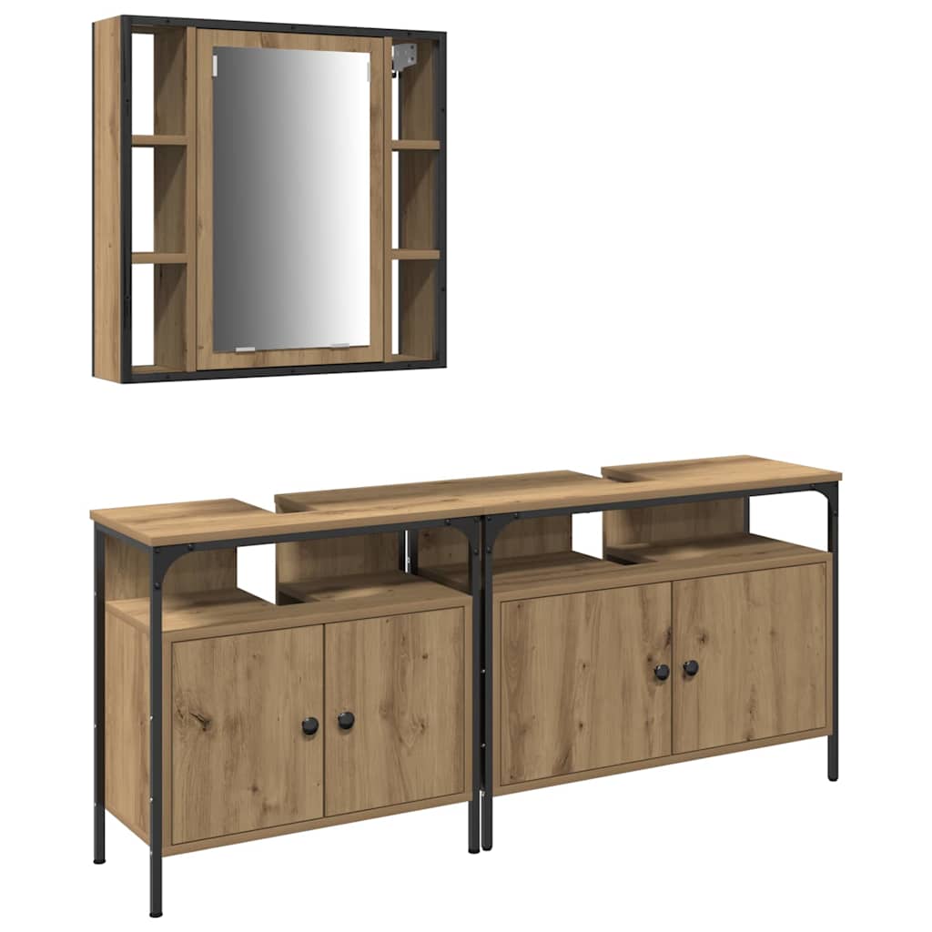 Meubles de salle de bain 3 pc Marron 80 x 30 x 60 cm - XIOS