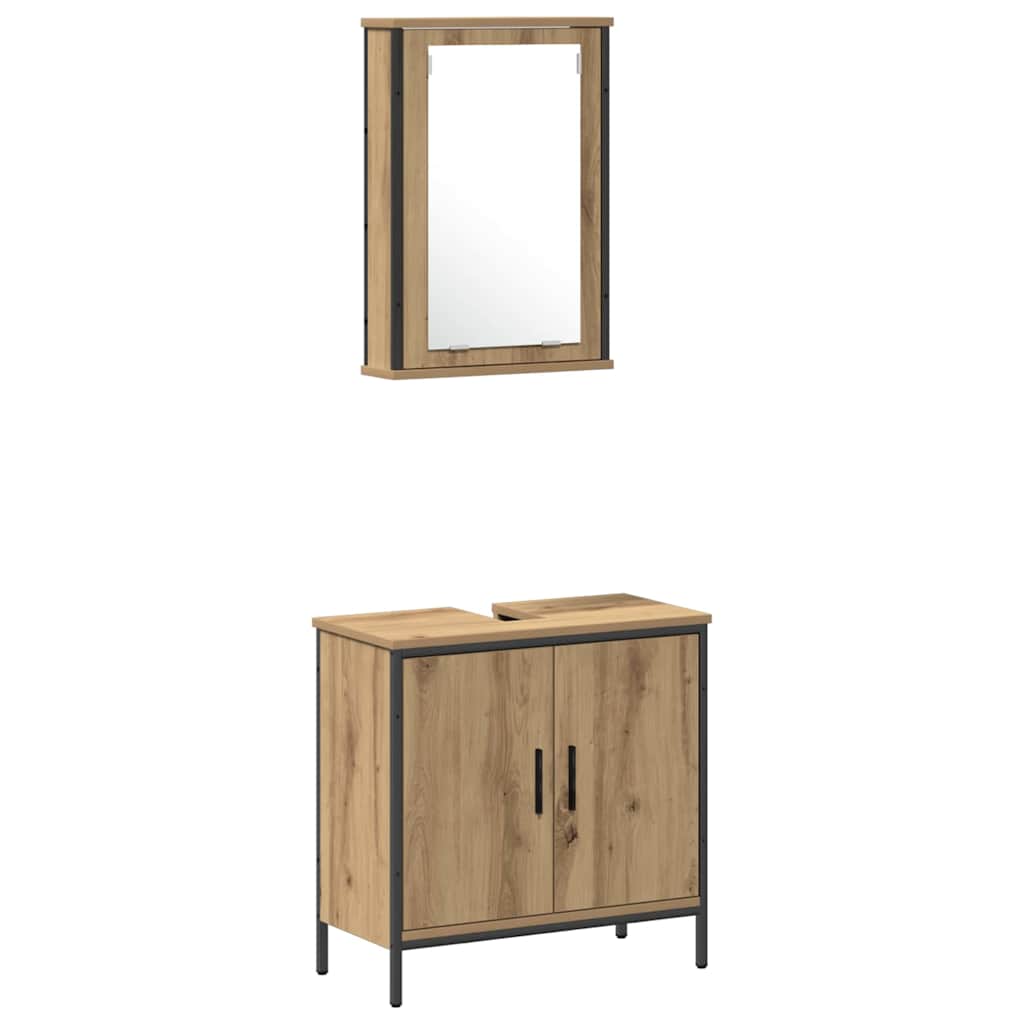 Ensemble de mobilier de salle de bain 3 pièces Marron