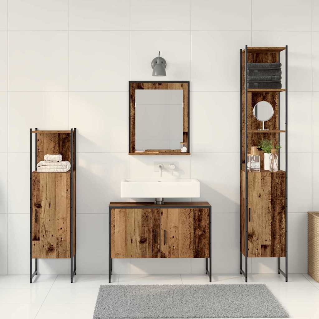 Ensemble de mobilier de salle de bain 4 pc Marron