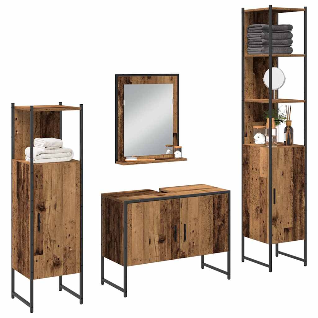 Ensemble de mobilier de salle de bain 4 pc Marron