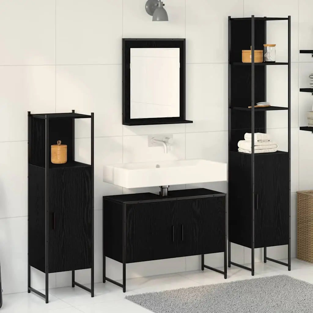 Ensemble de mobilier de salle de bain 4 pc Noir - XIOS