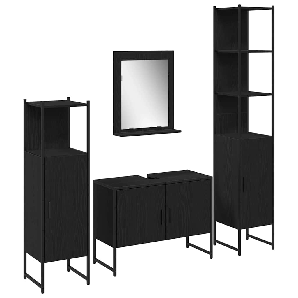 Ensemble de mobilier de salle de bain 4 pc Noir