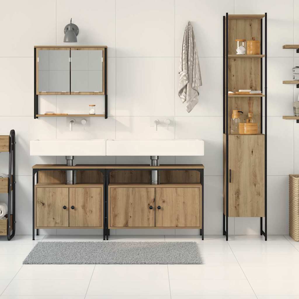 Ensemble de mobilier de salle de bain 4 pièces Chêne artisanal
