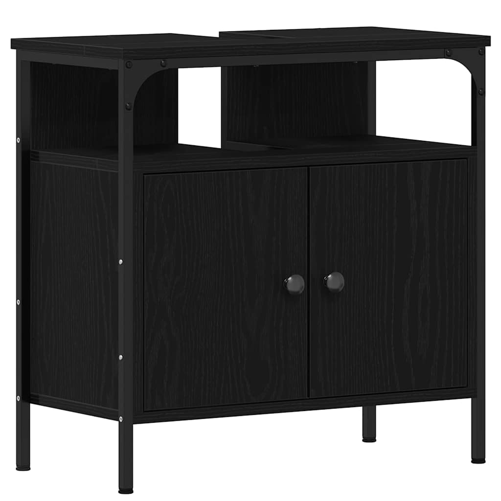 Ensemble de mobilier de salle de bain 4 pièces Chêne noir