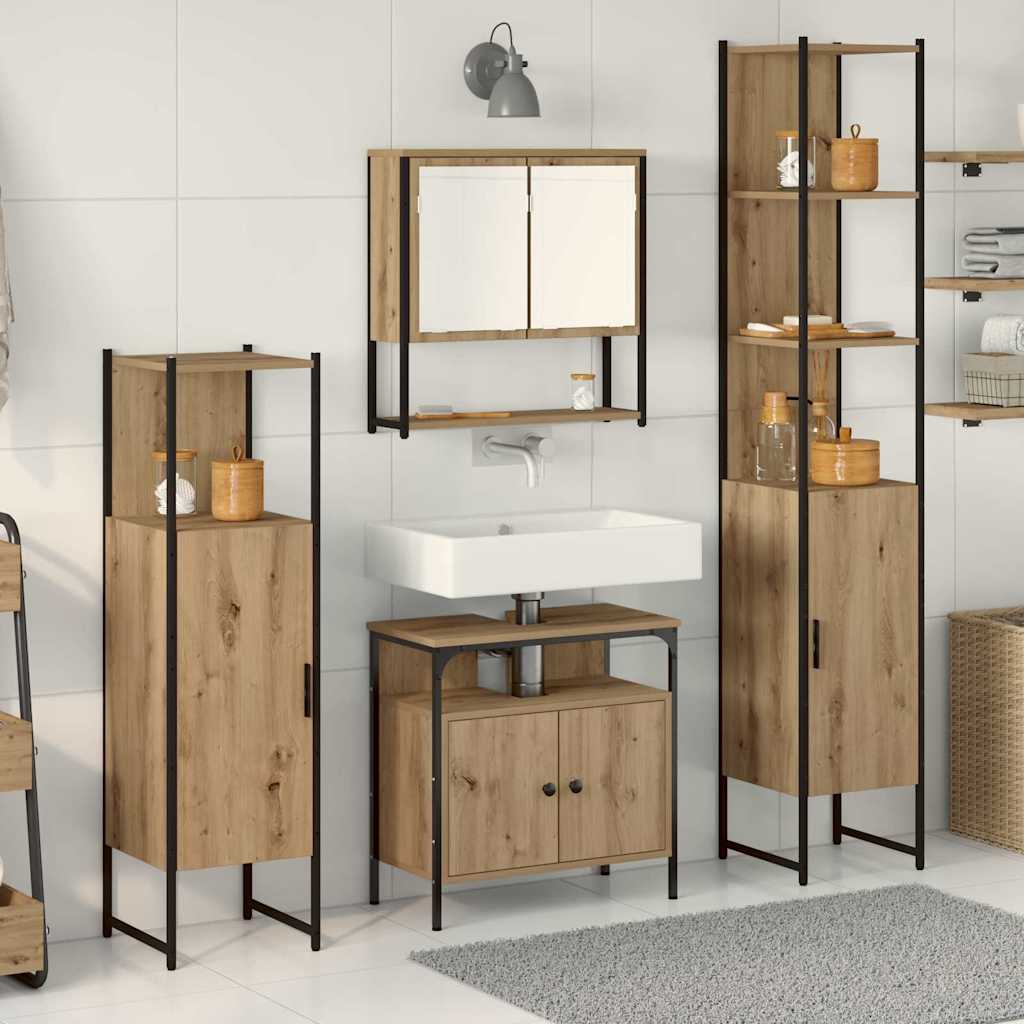 Ensemble de mobilier de salle de bain 4 pc Chêne artisanal