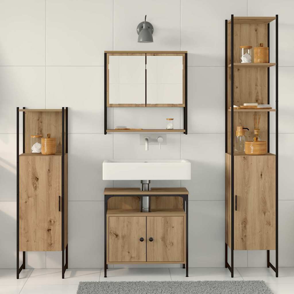 Ensemble de mobilier de salle de bain 4 pc Chêne artisanal