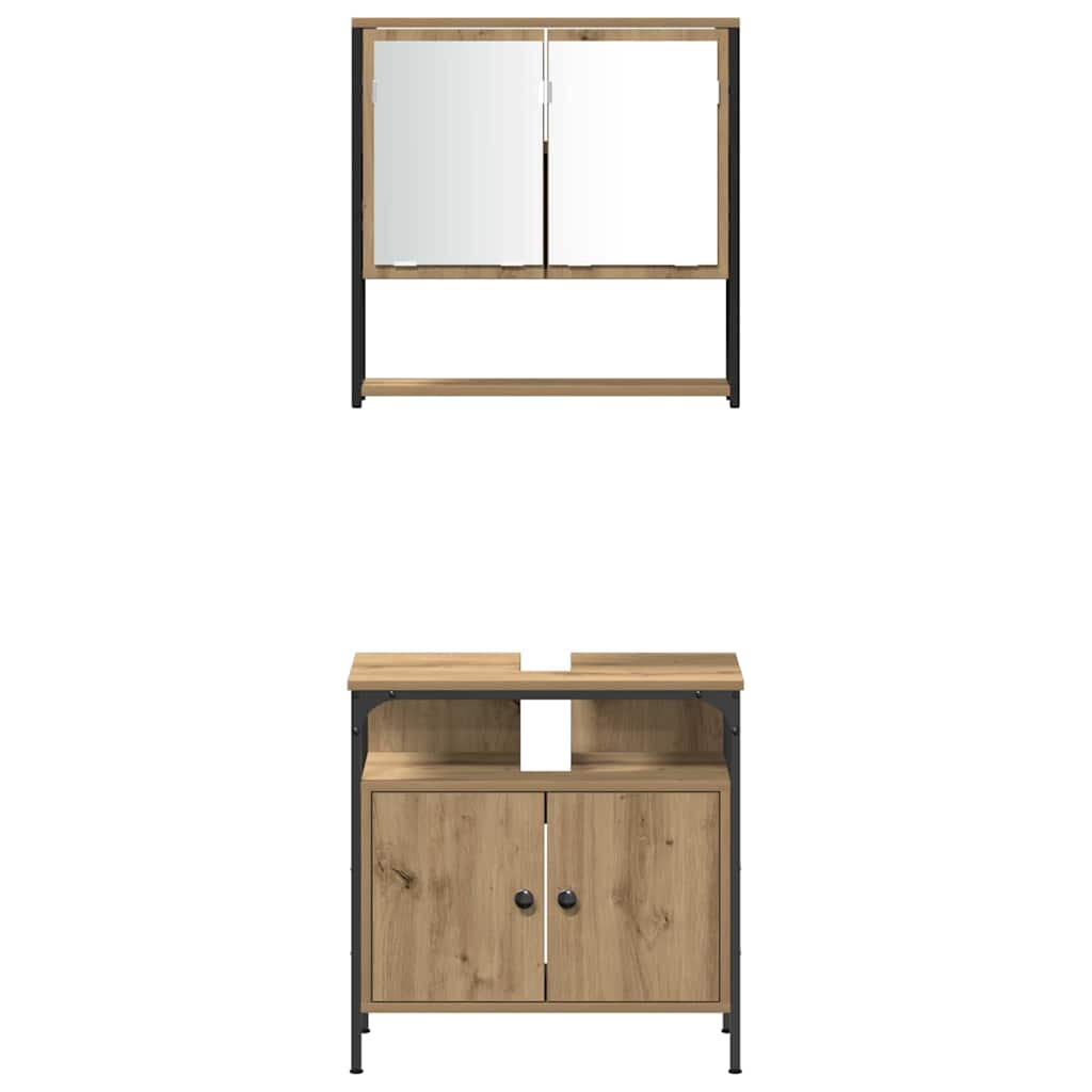 Ensemble de mobilier de salle de bain 4 pc Chêne artisanal