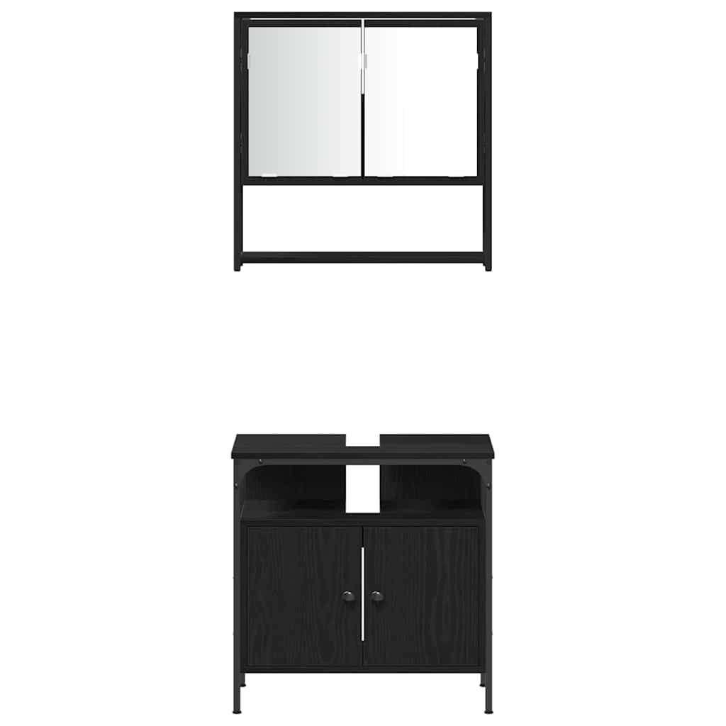 Ensemble de mobilier de salle de bain 4 pc Chêne noir