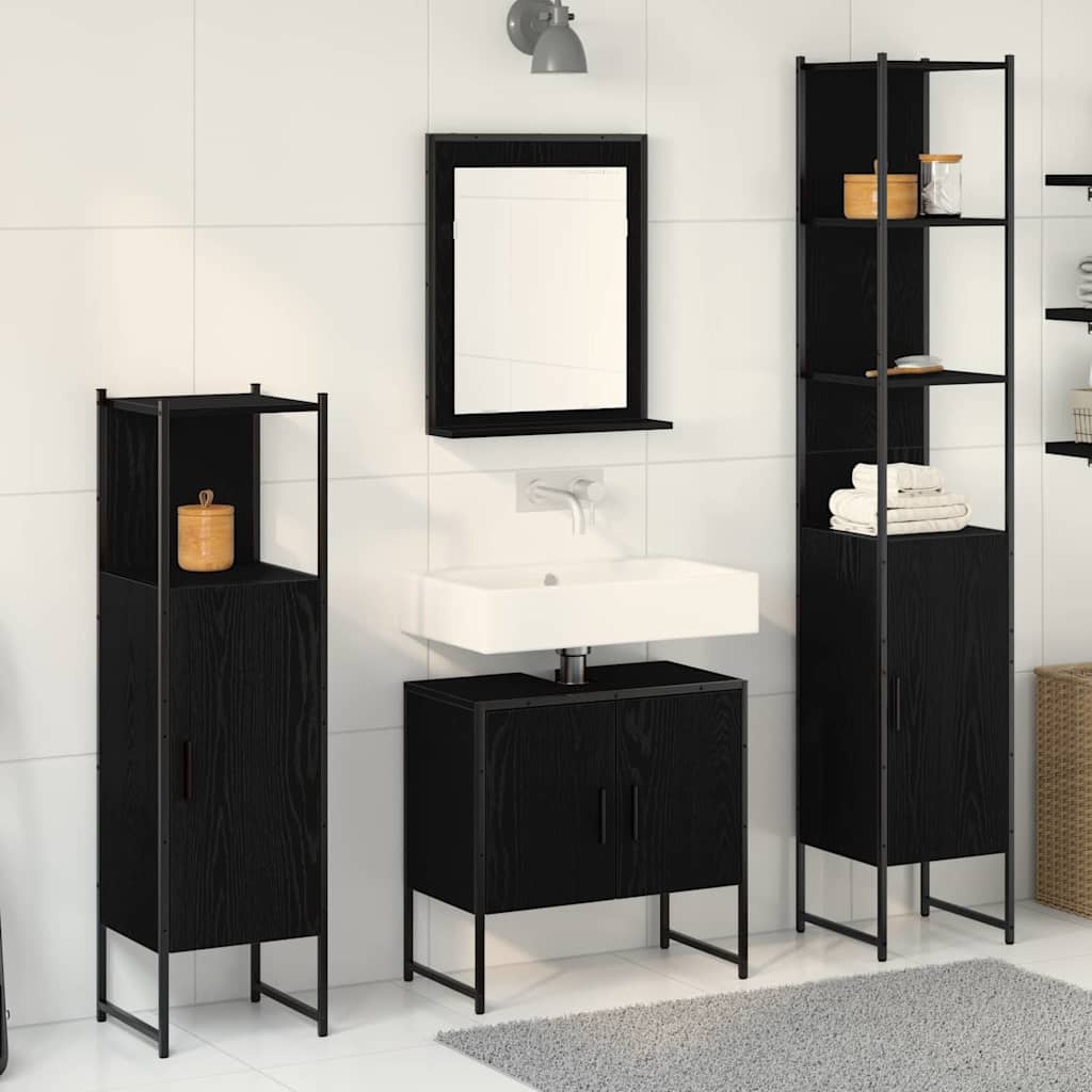 Ensemble de mobilier de salle de bain 4 pc Noir