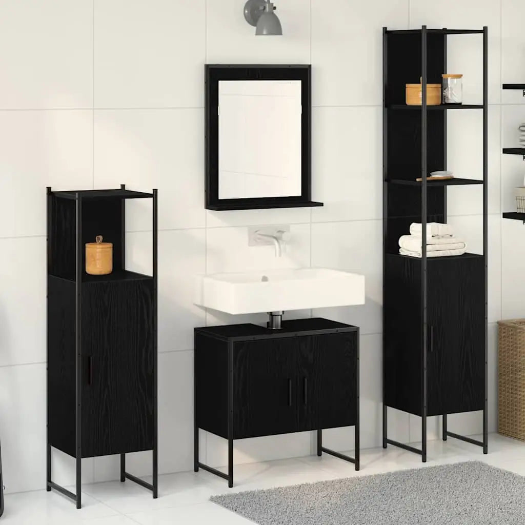 Ensemble de mobilier de salle de bain 4 pc Noir - XIOS