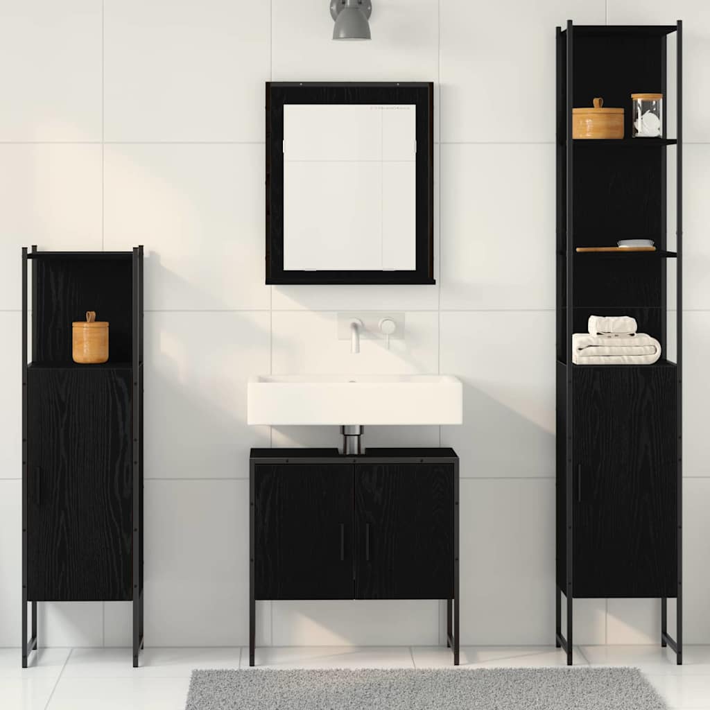 Ensemble de mobilier de salle de bain 4 pc Noir