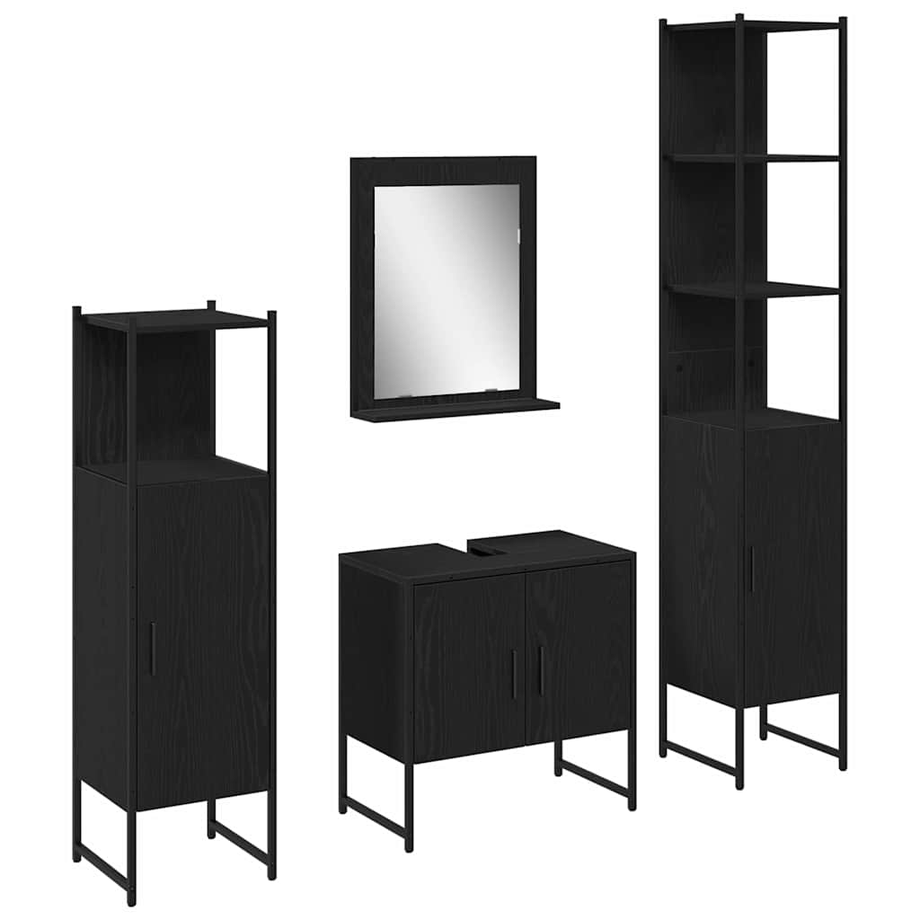 Ensemble de mobilier de salle de bain 4 pc Noir
