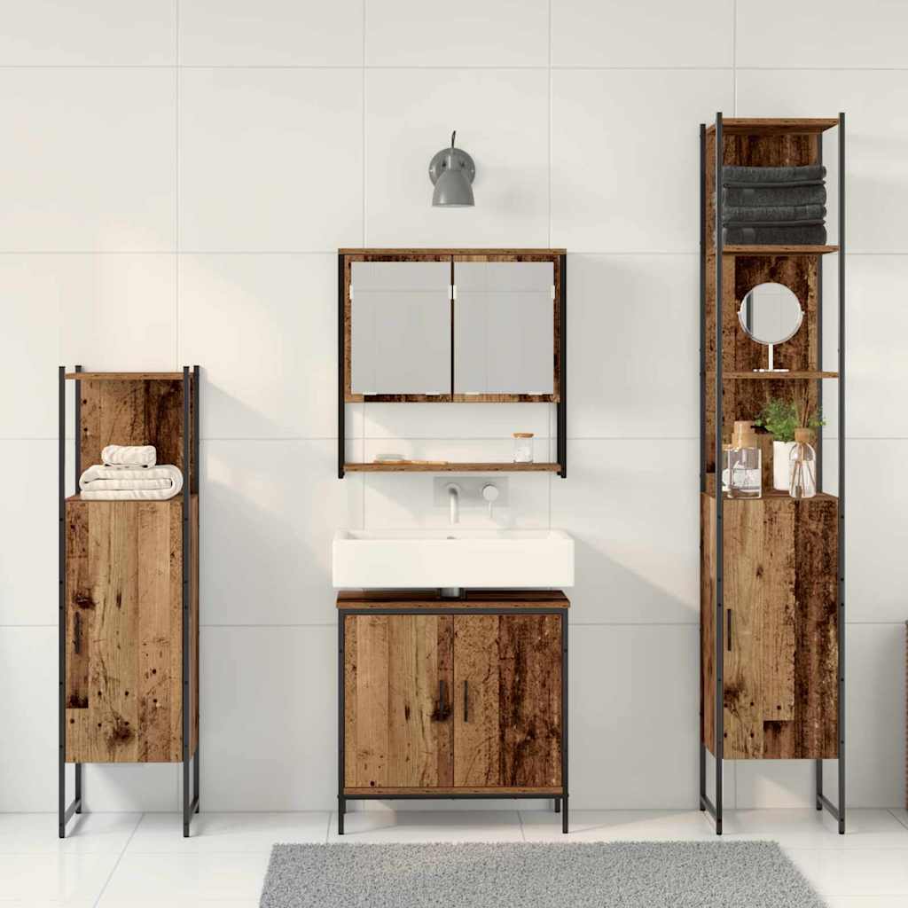 Ensemble de mobilier de salle de bain 4 pc Marron