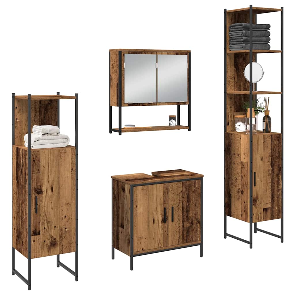 Ensemble de mobilier de salle de bain 4 pc Marron