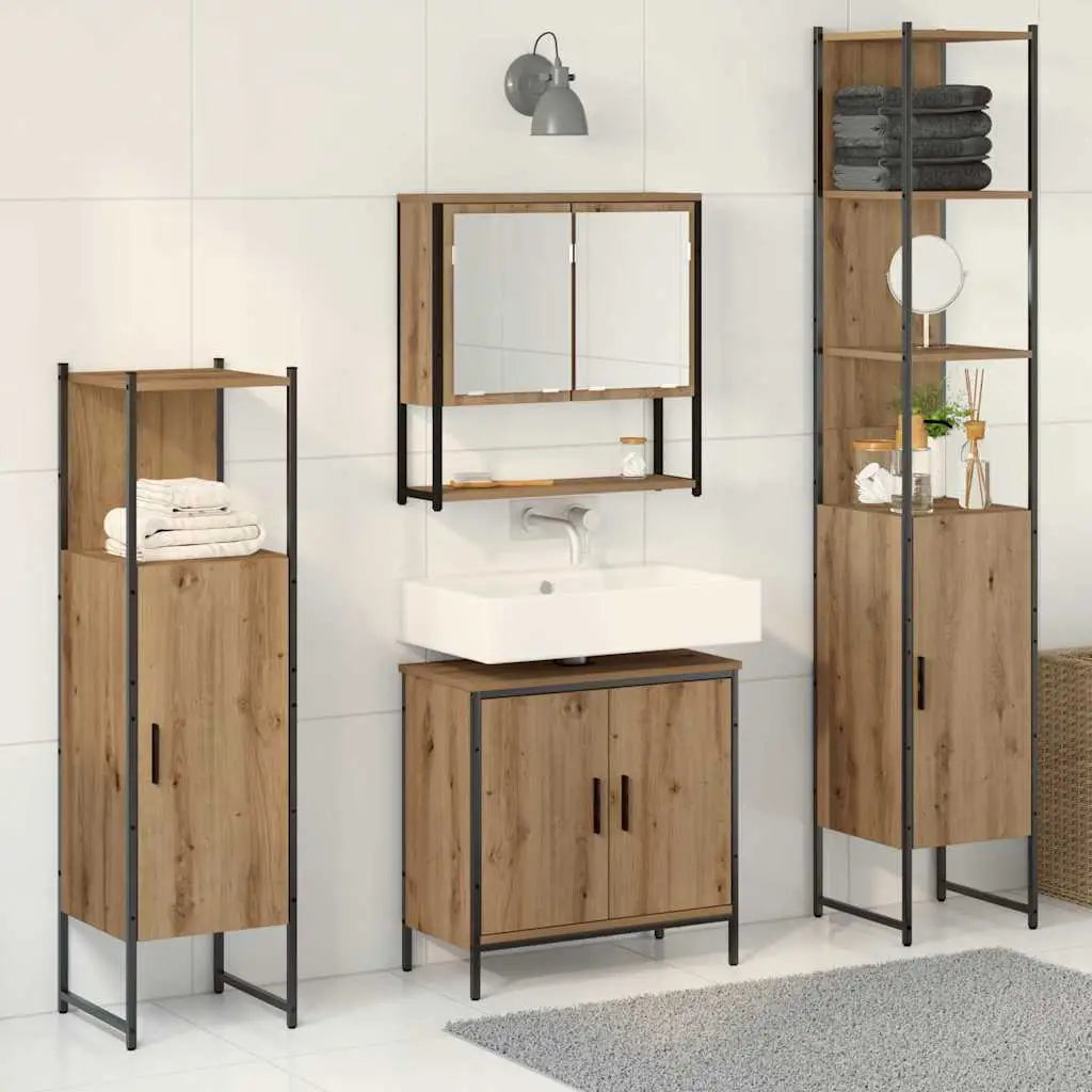 Ensemble de mobilier de salle de bain 4 pc Marron - XIOS