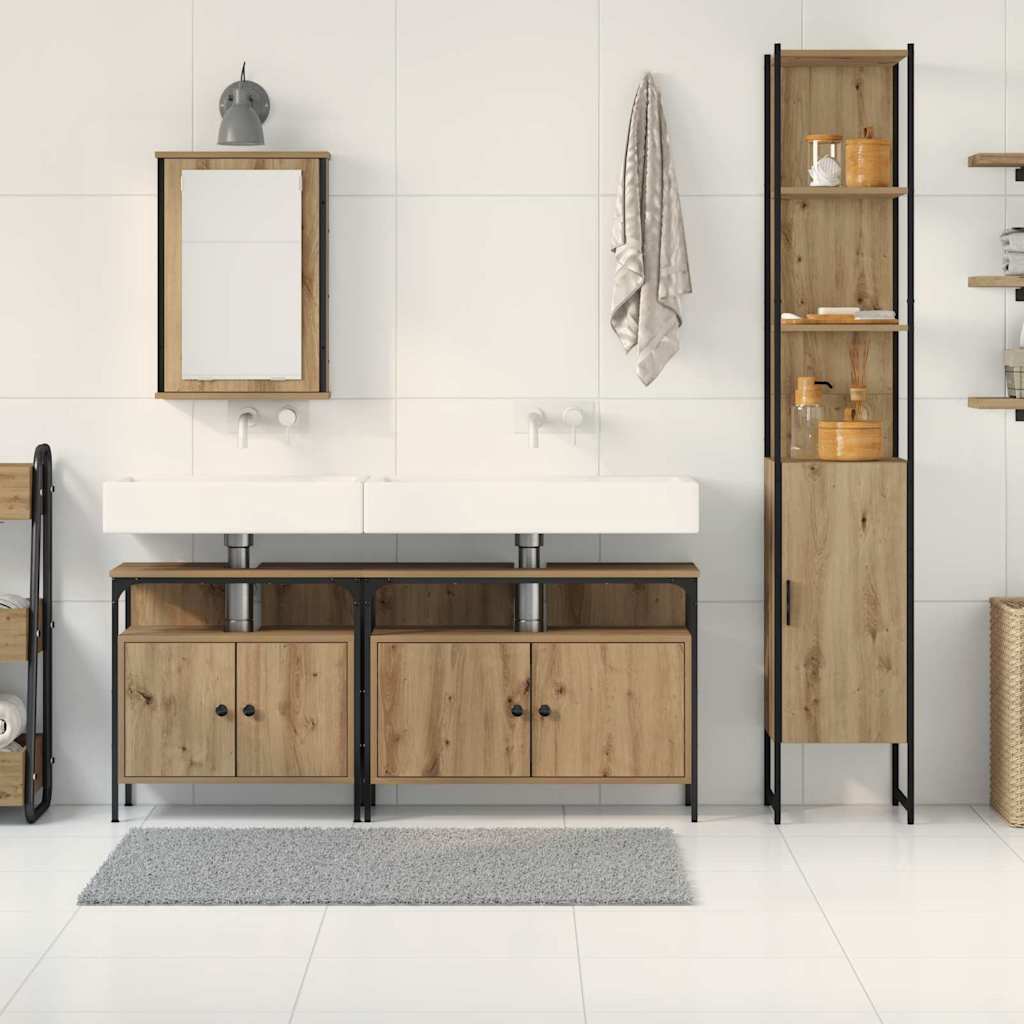 Ensemble de mobilier de salle de bain 4 pc Chêne artisanal