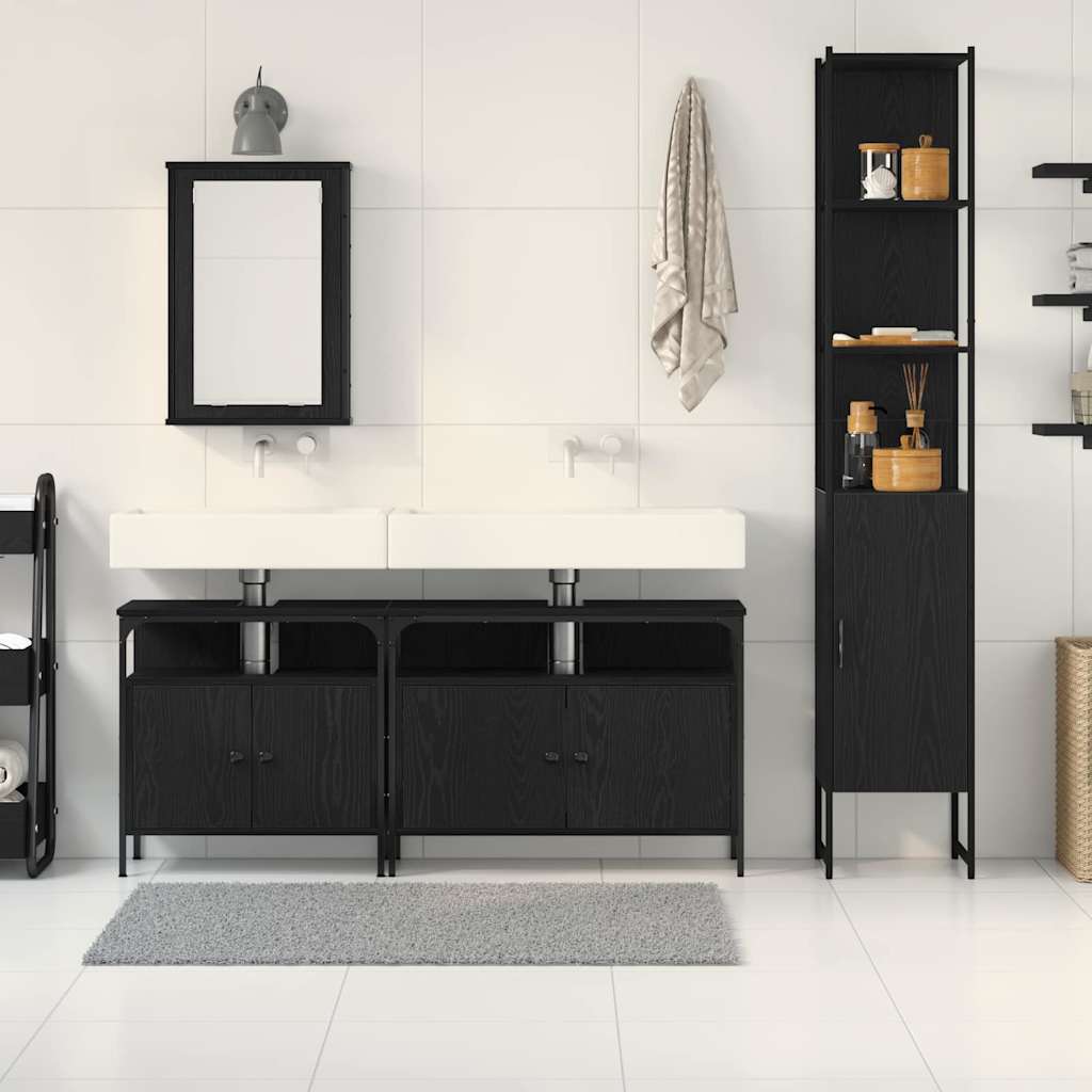 Ensemble de mobilier de salle de bain 4 pc Chêne noir