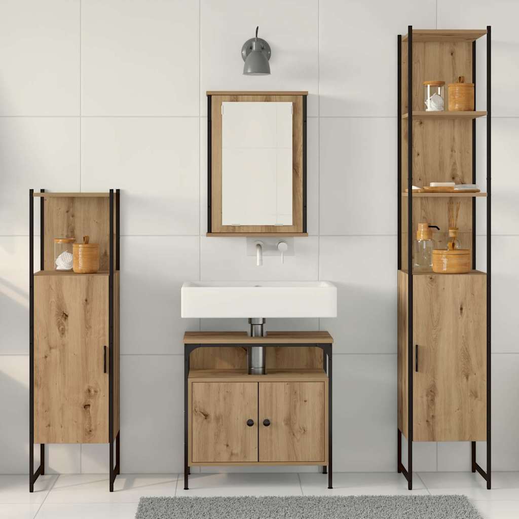 Ensemble de mobilier de salle de bain 4 pc Chêne artisanal