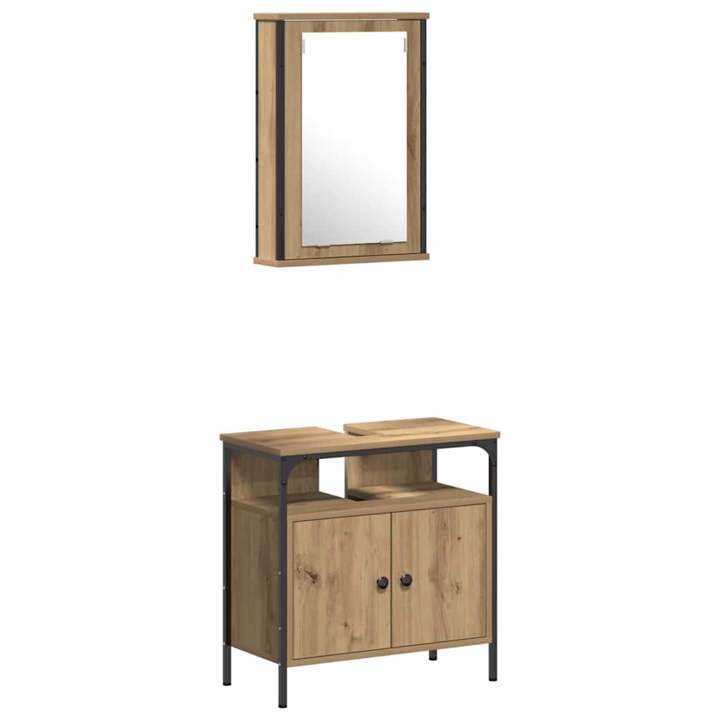 Ensemble de mobilier de salle de bain 4 pc Chêne artisanal