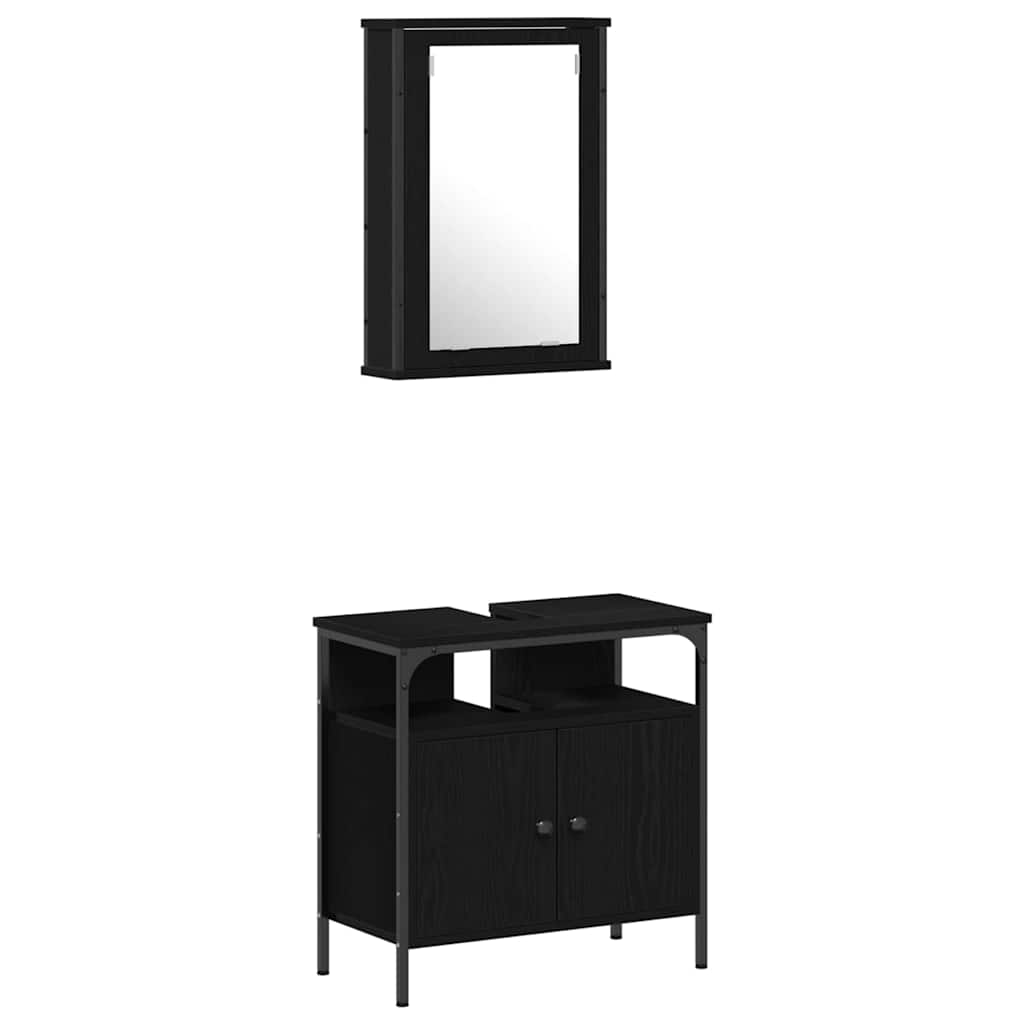 Ensemble de mobilier de salle de bain 4 pc Chêne noir