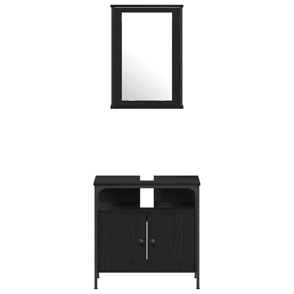 Ensemble de mobilier de salle de bain 4 pc Chêne noir