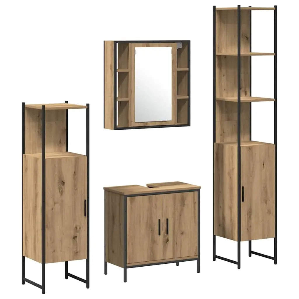 Ensemble de mobilier de salle de bain 4 pièces Marron - XIOS