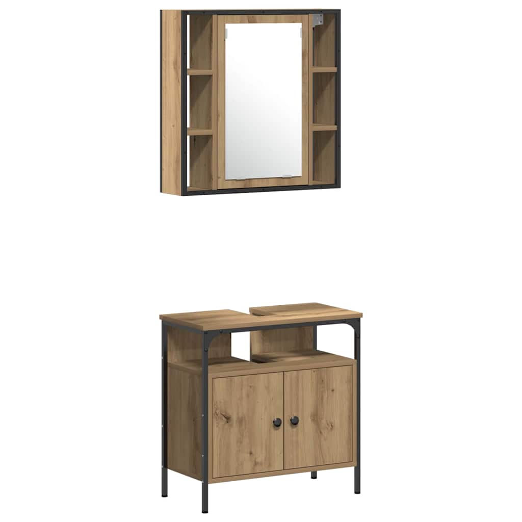 Ensemble de mobilier de salle de bain 4 pc Chêne artisanal