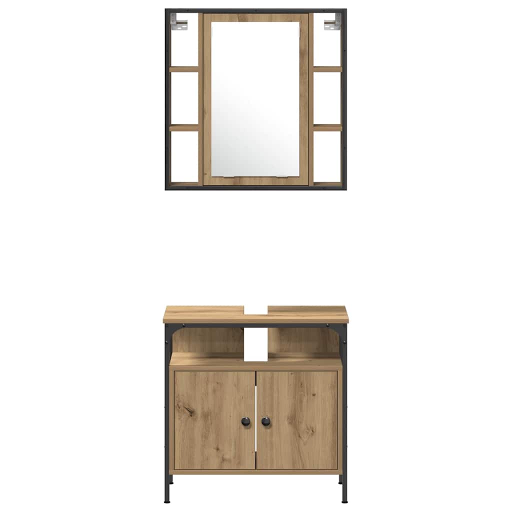 Ensemble de mobilier de salle de bain 4 pc Chêne artisanal