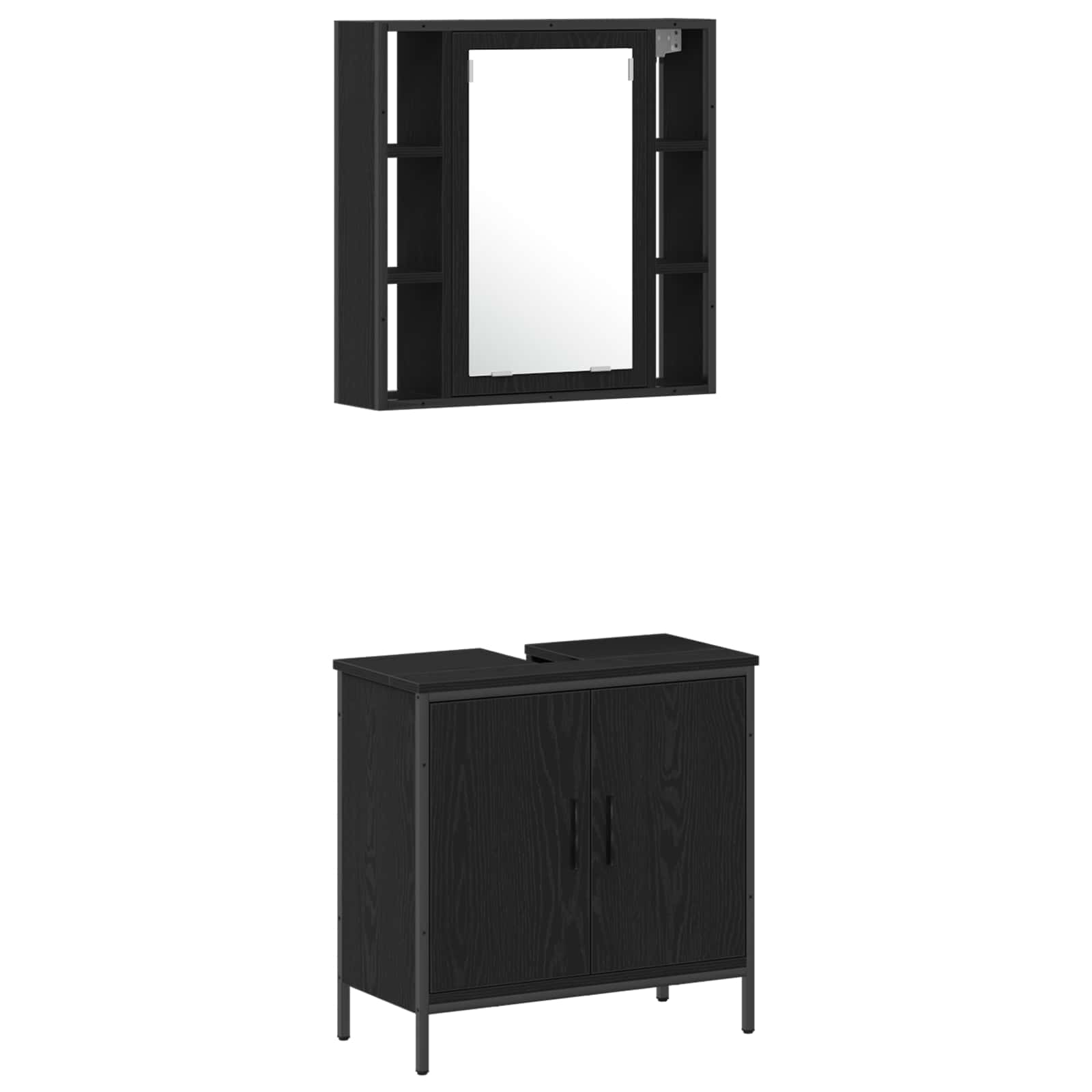 Ensemble de mobilier de salle de bain 4 pièces Noir