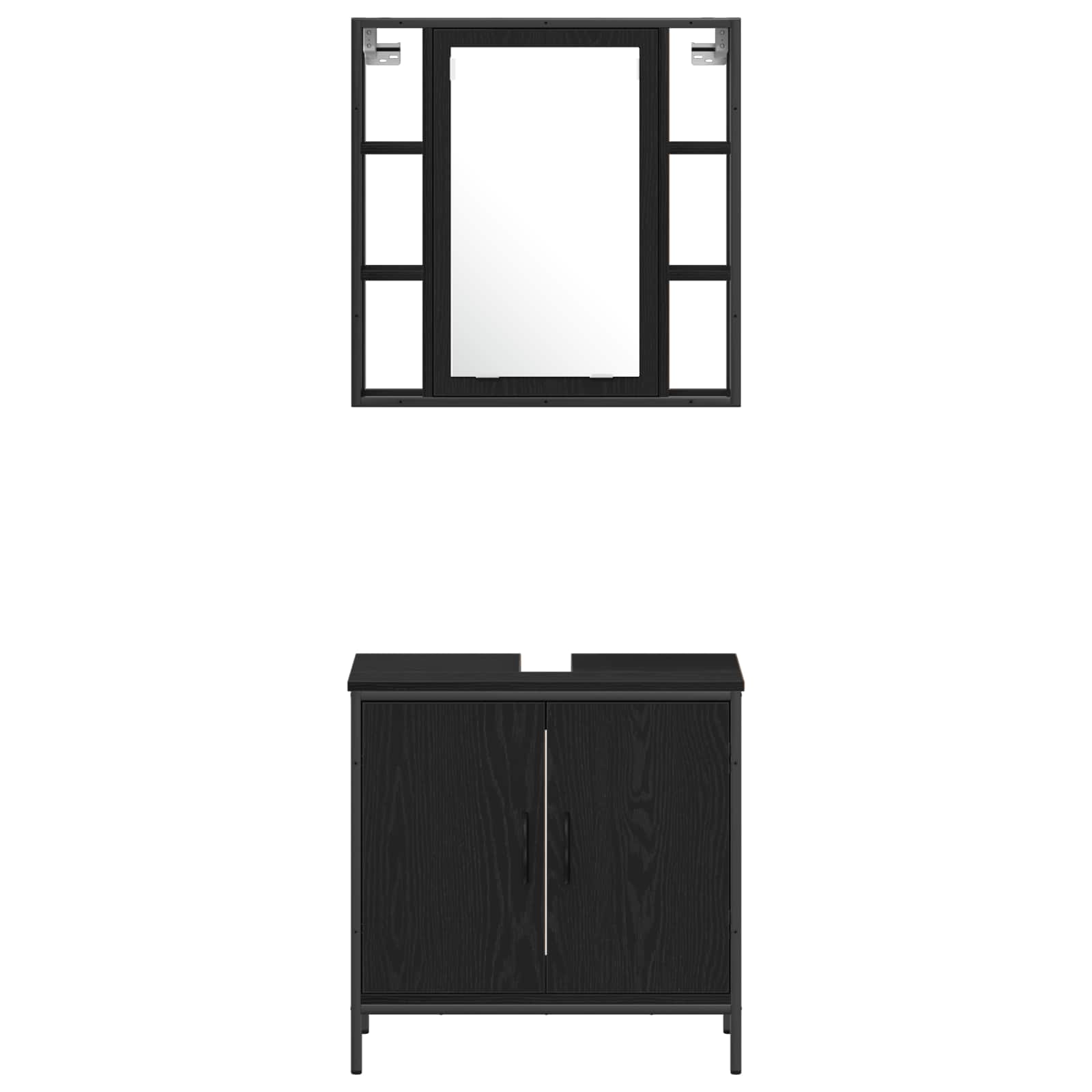Ensemble de mobilier de salle de bain 4 pièces Noir