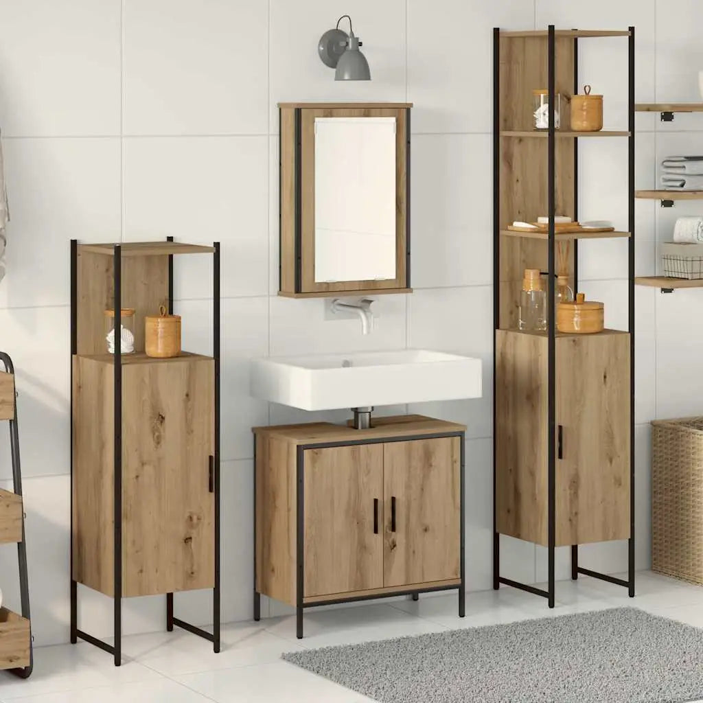 Ensemble de mobilier de salle de bain 4 pc Marron - XIOS
