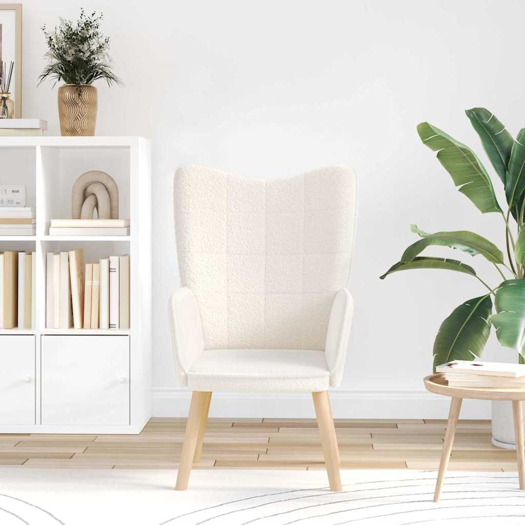 Fauteuil relaxant Crème 62 x 67 x 95.5 cm tissu - XIOS