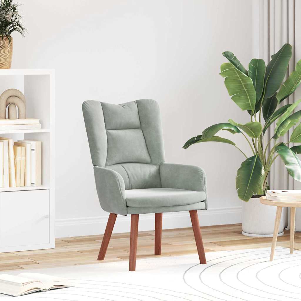 Fauteuil relaxant Gris clair 63 x 67 x 94 cm Velours - XIOS