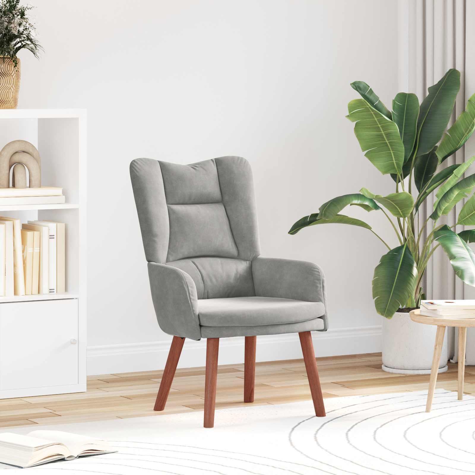 fauteuil Gris clair 63 x 67 x 94 cm Velours - XIOS