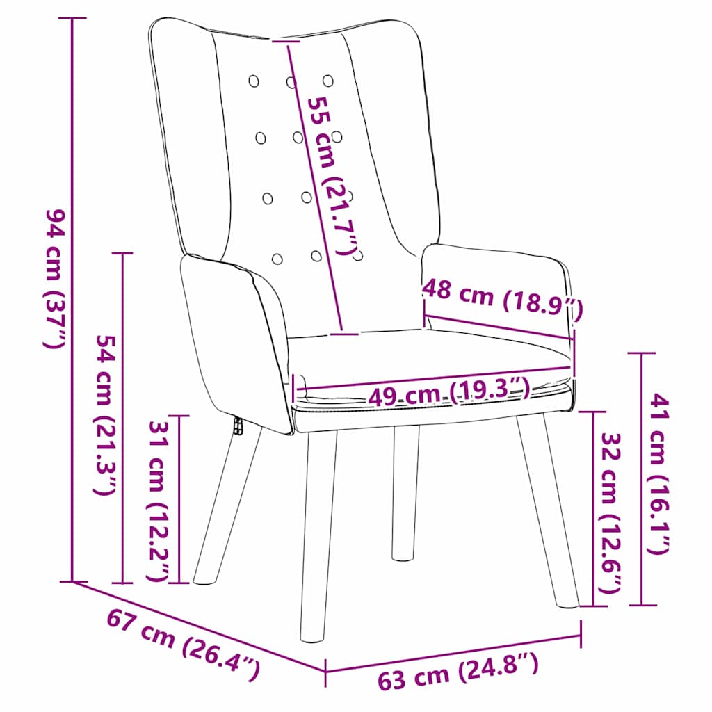 Fauteuil relaxant Bleu 63 x 67 x 94 cm Velours - XIOS