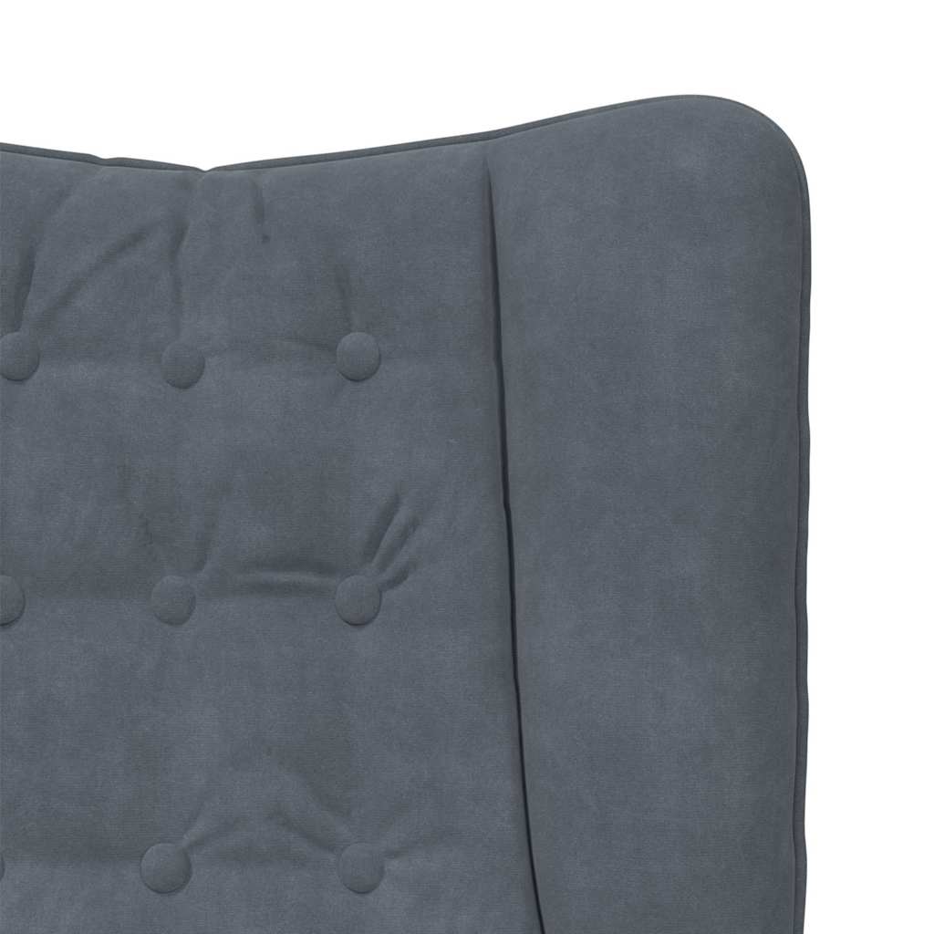 Fauteuil relaxant Gris foncé 63 x 67 x 94 cm Velours - XIOS