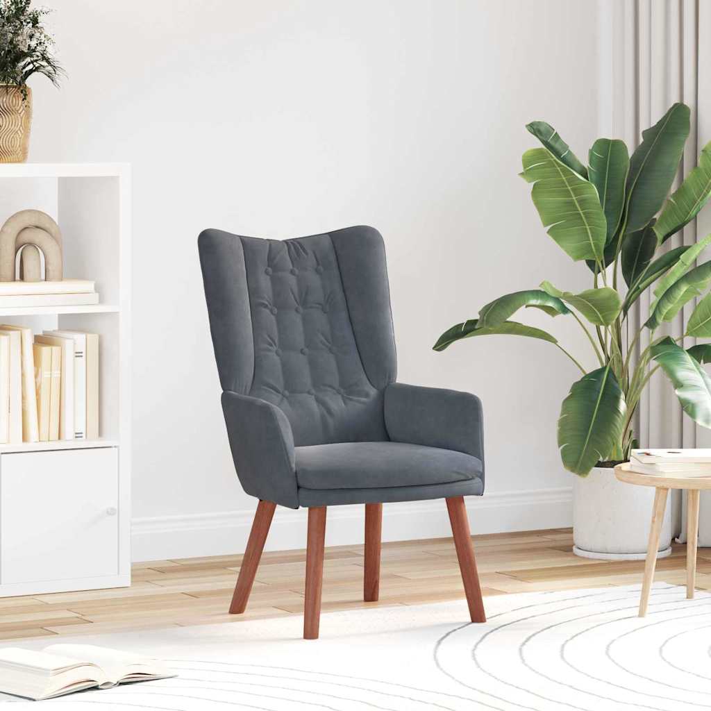 Fauteuil relaxant Gris foncé 63 x 67 x 94 cm Velours - XIOS