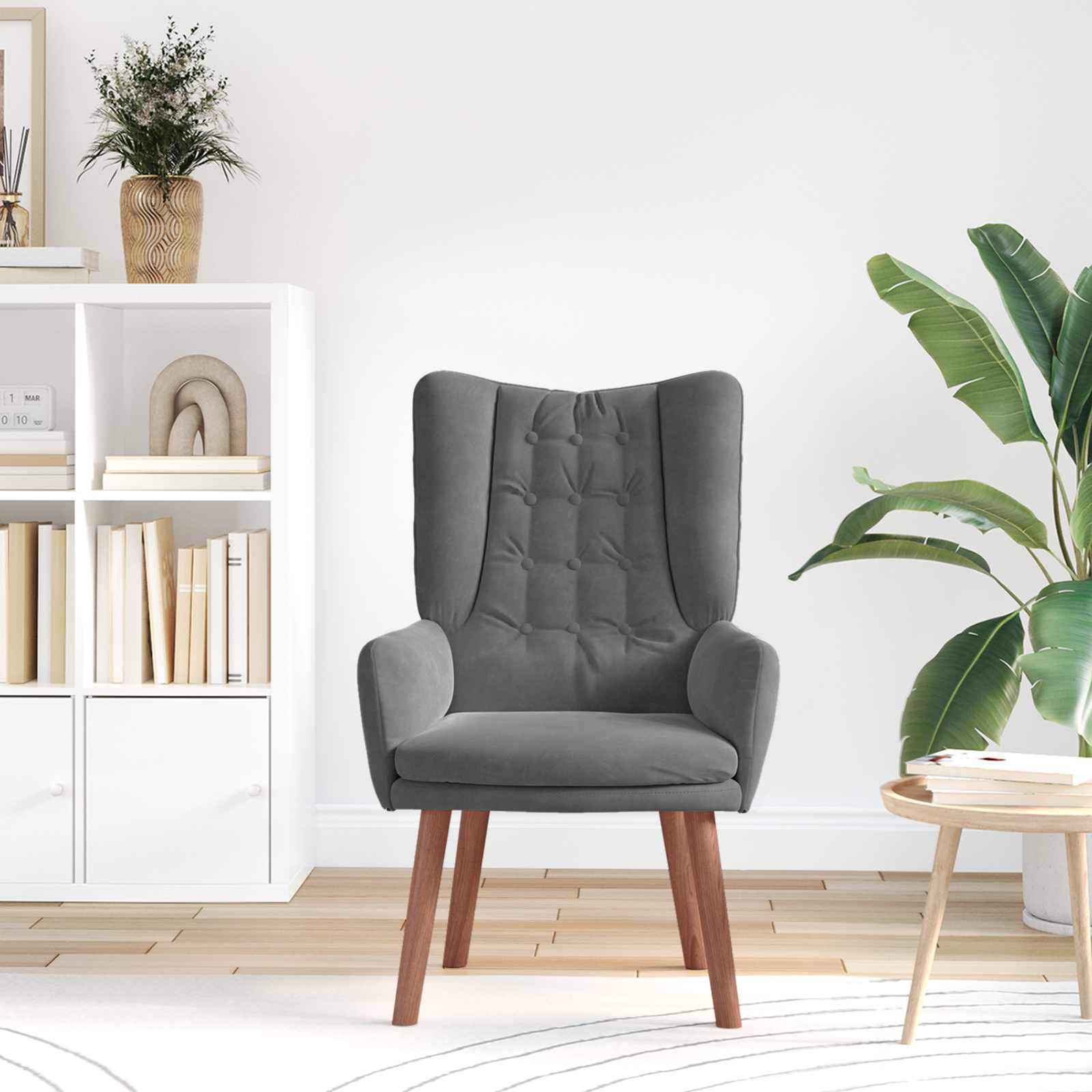 fauteuil Gris foncé 63 x 67 x 94 cm Velours - XIOS