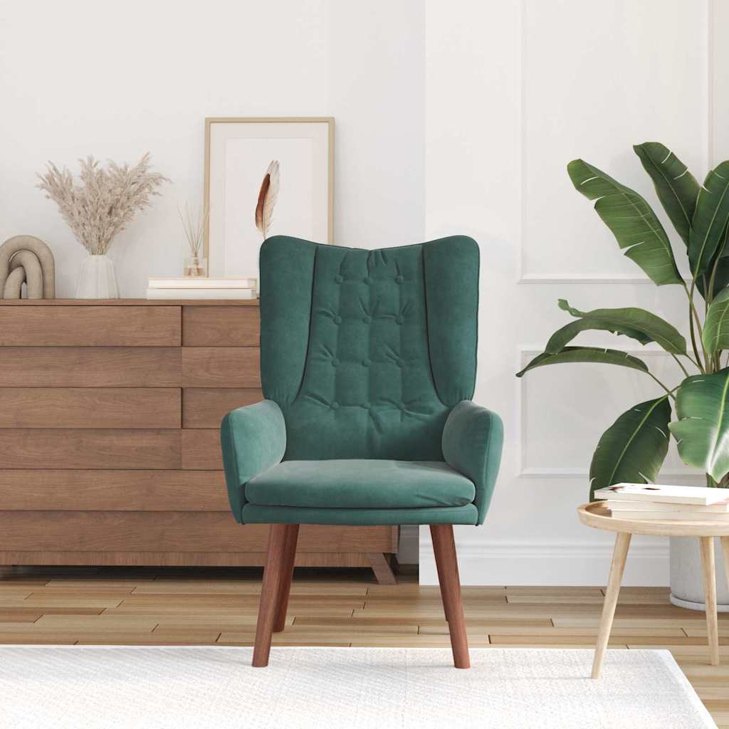 Fauteuil relaxant Vert foncé 63 x 67 x 94 cm Velours - XIOS