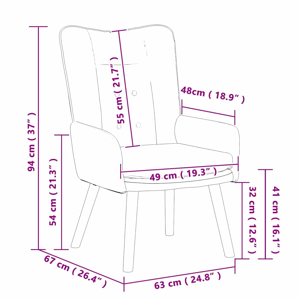 fauteuil Bordeaux 63 x 67 x 94 cm Tissu et contreplaqué - XIOS