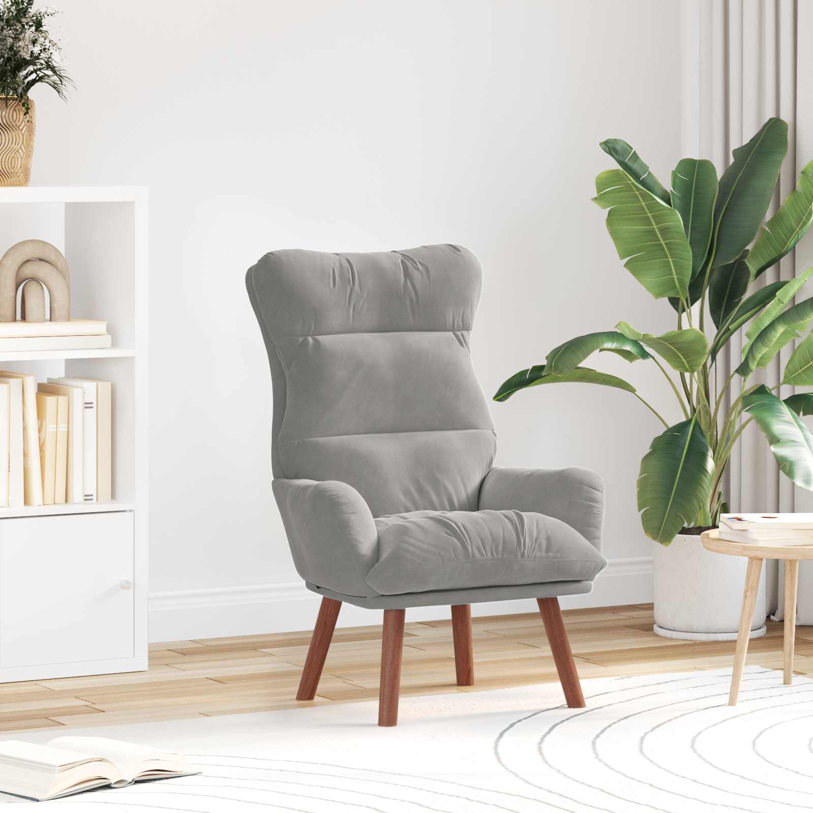 fauteuil Gris clair 69 x 74 x 93 cm Velours - XIOS