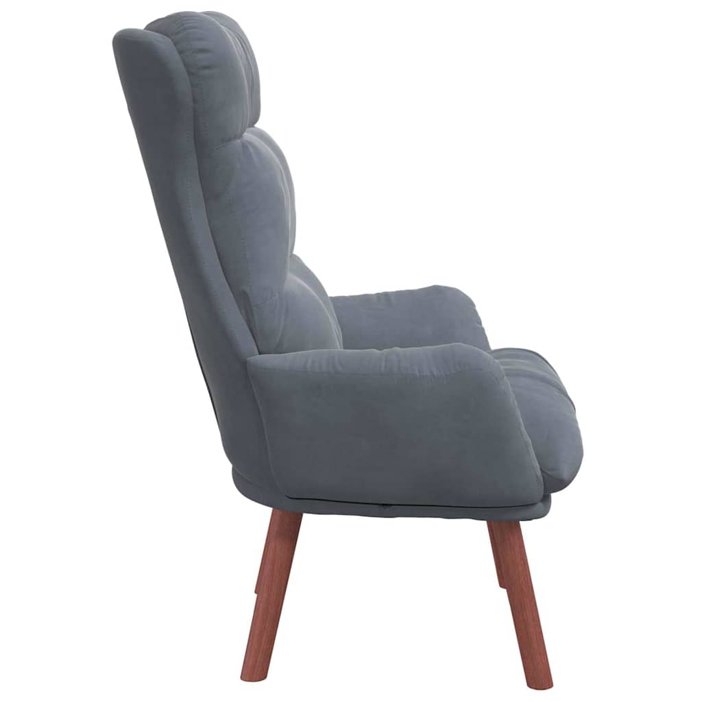 Fauteuil relaxant Gris foncé 69 x 74 x 93 cm Velours - XIOS
