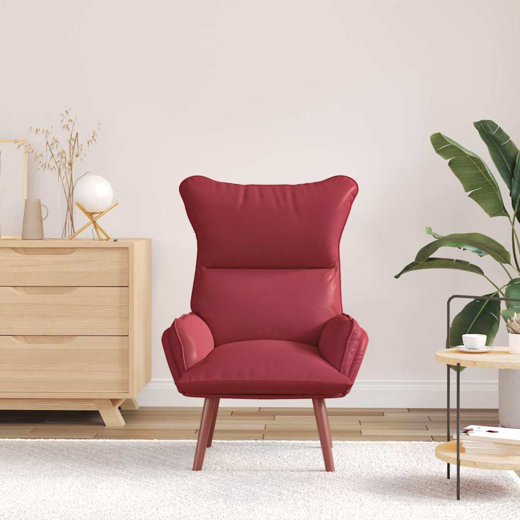 Fauteuil relaxant Rouge bordeaux 69 x 74 x 93 cm Faux cuir - XIOS