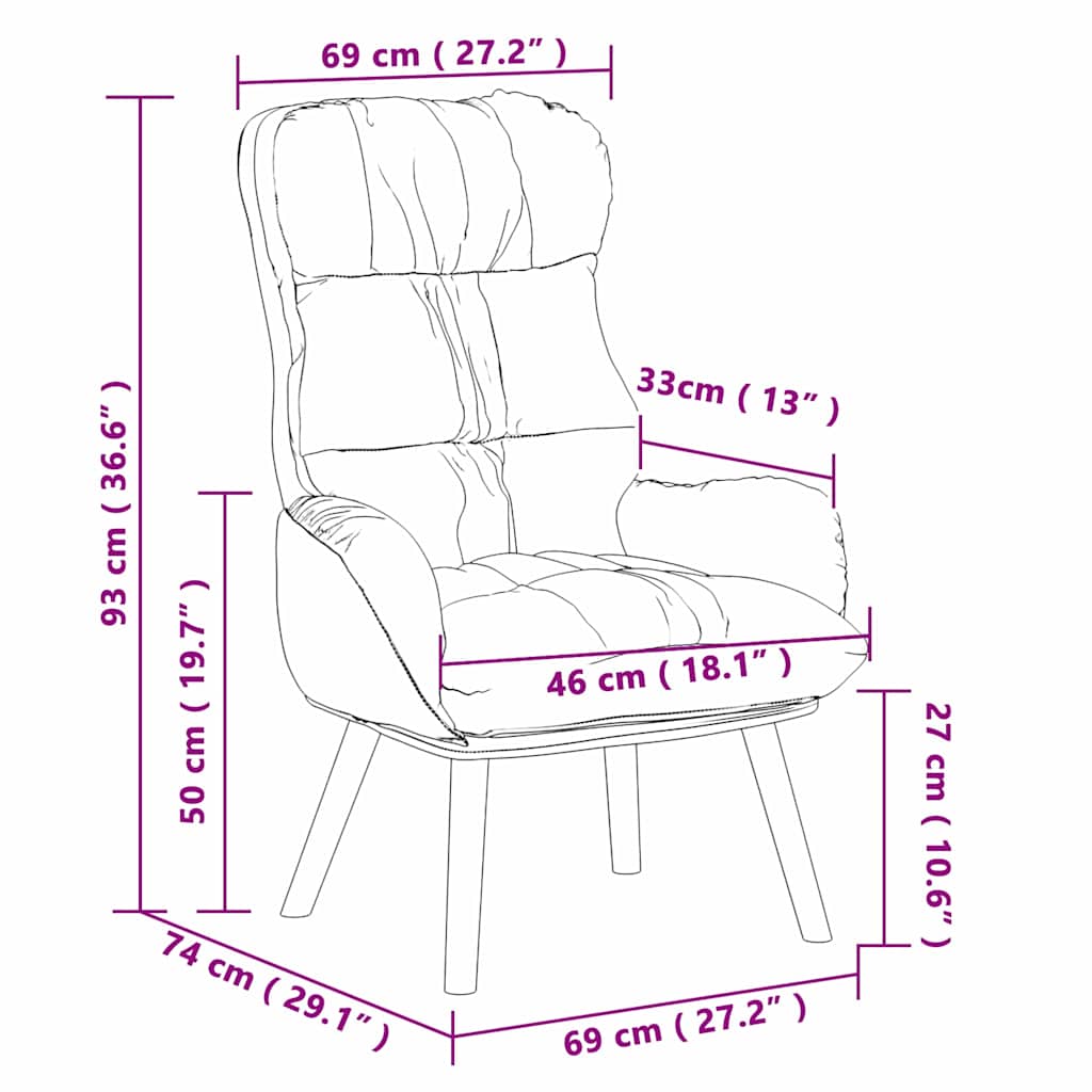 Fauteuil relaxant Gris 69 x 74 x 93 cm Faux cuir - XIOS