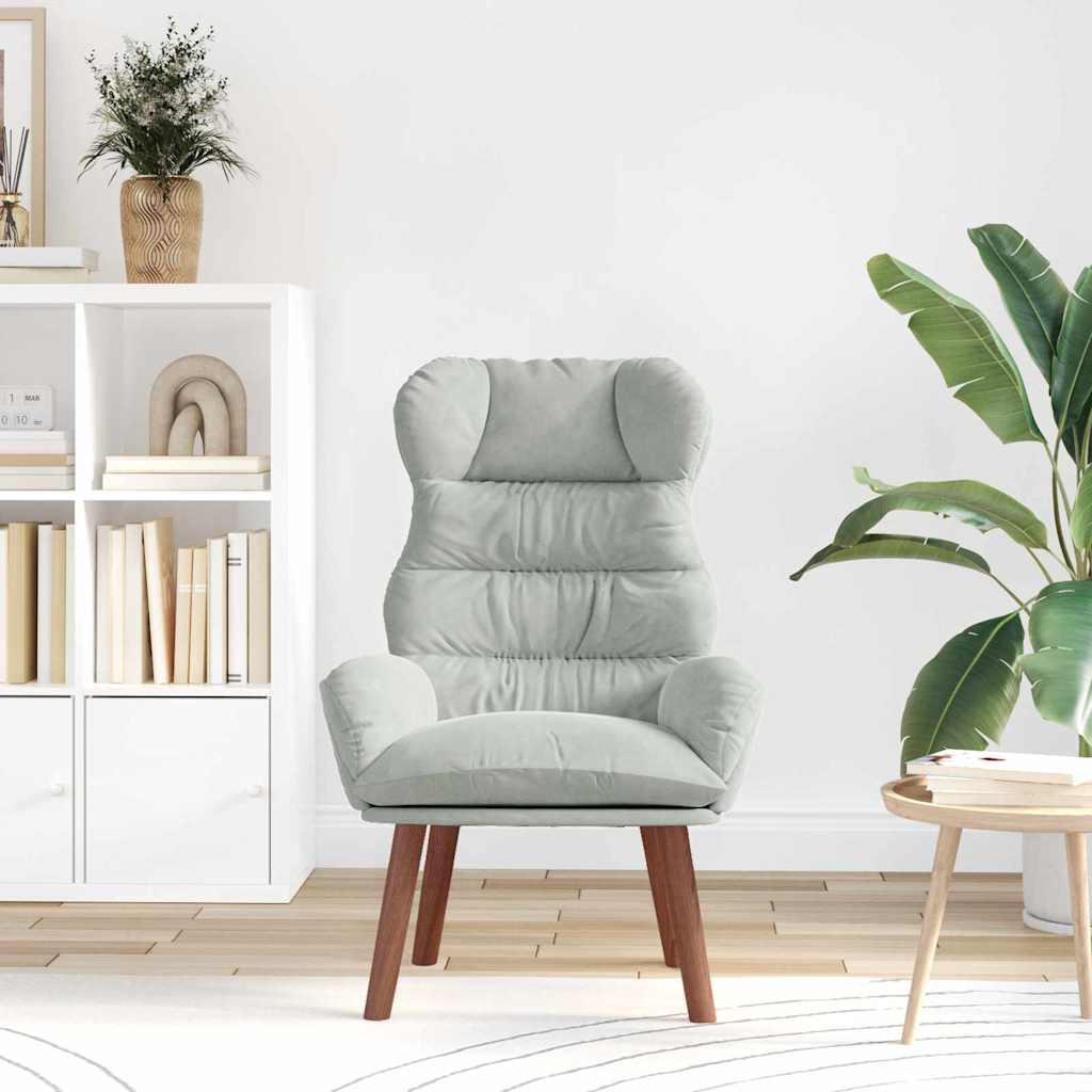 Fauteuil relaxant Gris clair 69 x 74 x 93 cm Velours - XIOS
